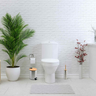 Spirella pedálový odpadkový koš ADONIS kartáčovaná ocel bambusové víko 5 L 10.00008