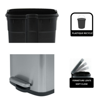 Spirella pedálový odpadkový koš AKIRA kartáčovaná nerez ocel 5 L 10.19833