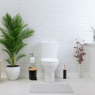 Spirella pedálový odpadkový koš ADONIS matná černá ocel bambusové víko 3 L 10.20919