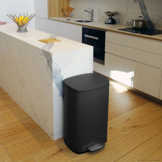 Spirella pedálový odpadkový koš AKIRA matná černá ocel soft-close 30 L 10.21568