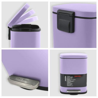 Spirella pedálový odpadkový koš AKIRA matná fialová ocel 5 L 10.22615