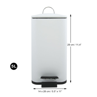 Spirella pedálový odpadkový koš ERIK mátná bílá ocel 5 L 10.20496