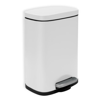 Spirella pedálový odpadkový koš AKIRA matná bílá ocel 5 L 10.19835