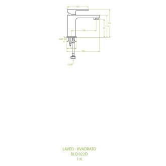 Laveo KVADRATO BLQ_022D Umyvadlová baterie včetně click-clacku, chrom