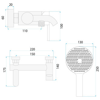 Vanová baterie Rea FOSTER Gold  Brush