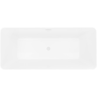 Volně stojící vana Mexen Velo Slim 170 x 75 cm, bílá/černá, bílý přepad - 52811707575-20