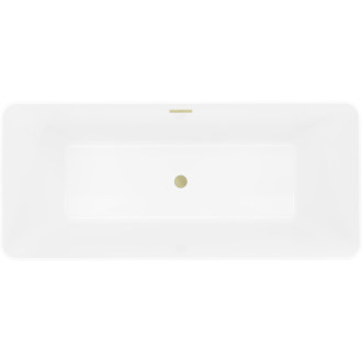 Volně stojící vana Mexen Velo Slim 170 x 75 cm, bílá/černá, přepad kartáčovaný zlatý - 52811707575-55