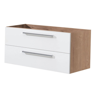 Bino, koupelnová skříňka 1205x528x458 mm, spodní, lesklá bílá/dub Arlington,   CN673S