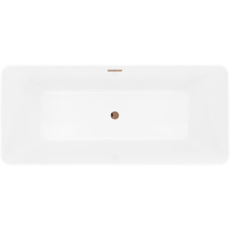 Volně stojící vana Mexen Velo Slim 170 x 75 cm, bílá/černá, růžovo-zlatý přepad - 52811707575-60