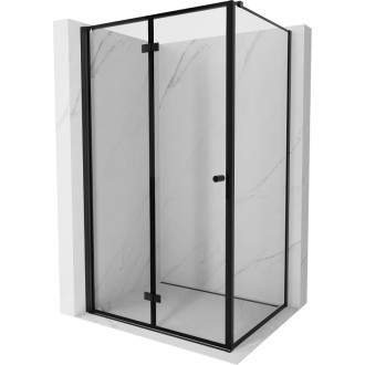 Sprchový kout Mexen Mist-F skládací levý 80 x 95 cm, černý rám, černá - 8A6T-080-095-70-70-L