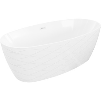 Volně stojící vana Mexen Olea, vzor 170 x 80 cm, bílá, bílý přepad - 52821708000-20