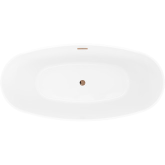 Volně stojící vana Mexen Olea s motivem 170 x 80 cm, bílá, přepad růžové zlato - 52821708000-60