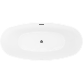 Volně stojící vana Mexen Olea, vzor 170 x 80 cm, bílá, kartáčovaný přepad v barvě pistole šedé - 52821708000-66