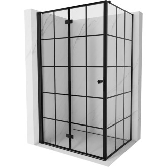 Sprchový kout Mexen Mist-F skládací levý 85 x 90 cm, černý rošt, černá - 8A6T-085-090-70-77-L