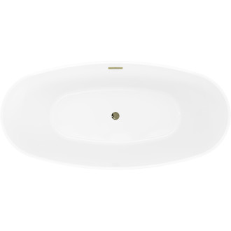 Volně stojící vana Mexen Olea s motivem 170 x 80 cm, bílá/černá, zlatý přepad - 52821708075-50