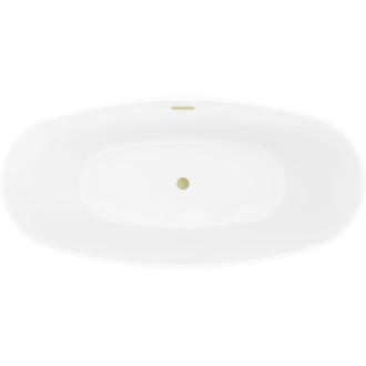 Volně stojící vana Mexen Olea s motivem 170 x 80 cm, bílá/černá, přepad kartáčovaný zlatý - 52821708075-55