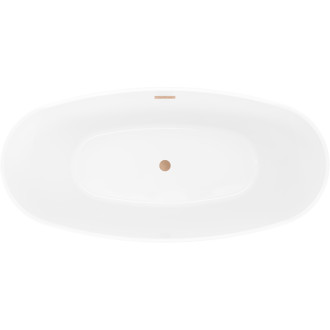 Volně stojící vana Mexen Olea s motivem 170 x 80 cm, bílá/černá, přepad kartáčovaná měď - 52821708075-65