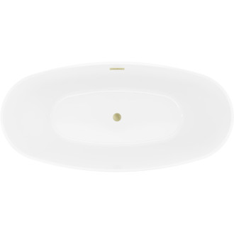 Volně stojící vana Mexen Lira s motivem 170 x 80 cm, bílá, přepad kartáčovaný zlatý - 52831708000-55