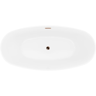 Volně stojící vana Mexen Lira, vzor 170 x 80 cm, bílá, přepad růžové zlato - 52831708000-60