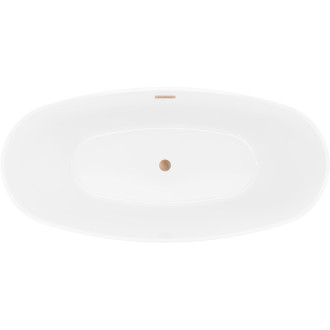 Volně stojící vana Mexen Lira s motivem 170 x 80 cm, bílá, přepad kartáčovaná měď - 52831708000-65