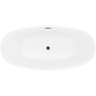 Volně stojící vana Mexen Lira, vzor 170 x 80 cm, bílá, černý přepad - 52831708000-70