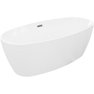 Volně stojící vana Mexen Lira, vzor 170 x 80 cm, bílá, přepad v barvě dělového kovu - 52831708000-95