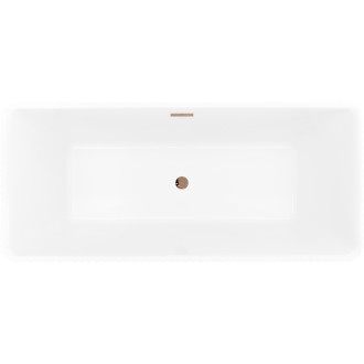 Volně stojící vana Mexen Nila s drážkovaným přepadem 170 x 75 cm, bílá, růžovo-zlatý přepad - 52841708000-60