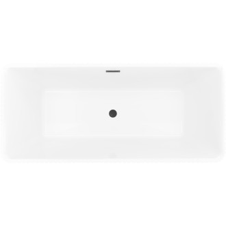 Volně stojící vana Mexen Nila s drážkovaným přepadem 170 x 75 cm, bílá, černý přepad - 52841708000-70
