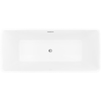 Volně stojící vana Mexen Nila s drážkovaným přepadem 170 x 75 cm, bílá/černá, chromovaný přepad - 52841708075-01