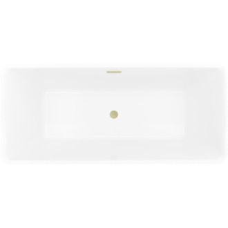 Volně stojící vana Mexen Nila s drážkovaným povrchem 170 x 75 cm, bílá/černá, přepad kartáčovaný zlatý - 52841708075-55