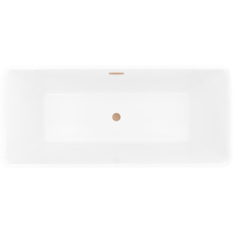 Volně stojící vana Mexen Nila s drážkovaným povrchem 170 x 75 cm, bílá/černá, přepad z kartáčované mědi - 52841708075-65
