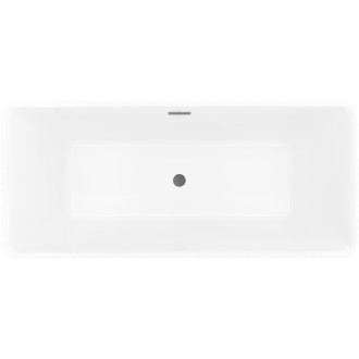 Volně stojící vana Mexen Nila s drážkovaným povrchem 170 x 75 cm, bílá/černá, přepad v barvě gun metal - 52841708075-95