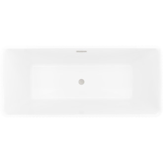 Volně stojící vana Mexen Nila s drážkovaným povrchem 170 x 75 cm, bílá/černá, přepad kartáčovaný nikl - 52841708075-97