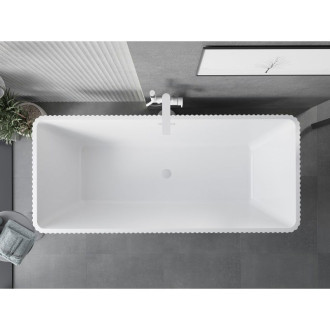 Volně stojící vana Mexen Tava s drážkovaným povrchem 170 x 75 cm, bílá, bílý přepad - 52851707500-20