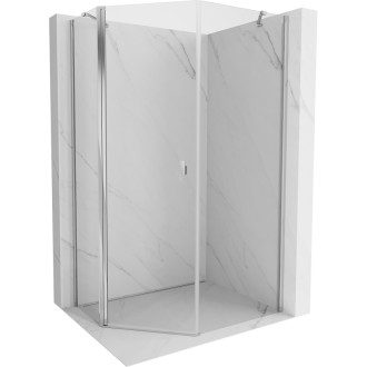 Mexen Mist pětiúhelníkový asymetrický výklopný sprchový kout 80 x 90 cm, průhledný, chrom - 8A8-080-090-01-00