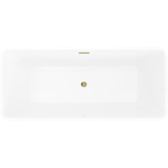 Volně stojící vana Mexen Tava s drážkovaným povrchem 170 x 75 cm, bílá/černá, zlatý přepad - 52851707575-50