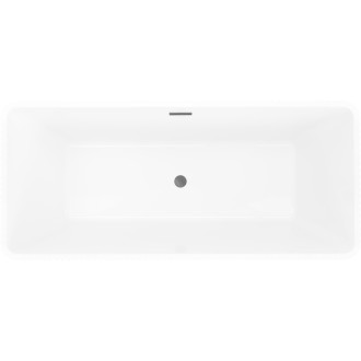 Volně stojící vana Mexen Tava s drážkovaným povrchem 170 x 75 cm, bílá/černá, kartáčovaný přepad v barvě pistole gray - 52851707575-66