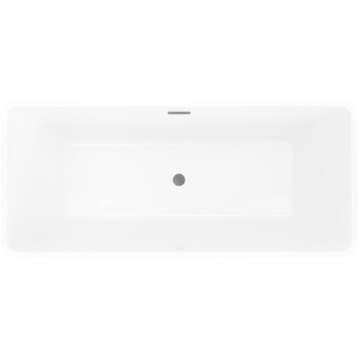 Volně stojící vana Mexen Tava s drážkovaným povrchem 170 x 75 cm, bílá/černá, přepad v barvě gun metal - 52851707575-95