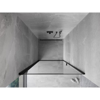 Sprchové dveře Mexen Mist-B s levými panty 90 cm, černý rám, černé - 8A2-090-000-70-70-L