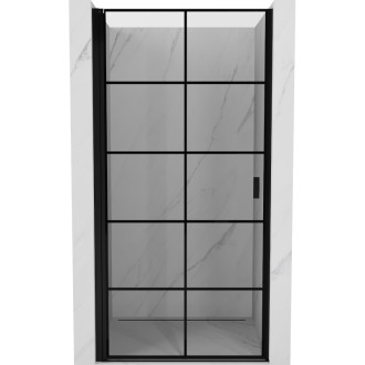 Sprchové dveře Mexen Mist-B s levými panty 100 cm, černý rošt, černé - 8A2-100-000-70-77-L