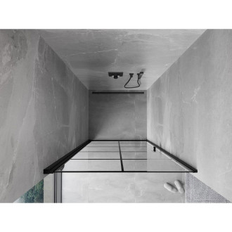 Sprchové dveře Mexen Mist-B s levými panty 100 cm, černý rošt, černé - 8A2-100-000-70-77-L