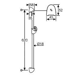 KLUDI STANDARD nástěnná tyč 60cm Chrom 6048005-00