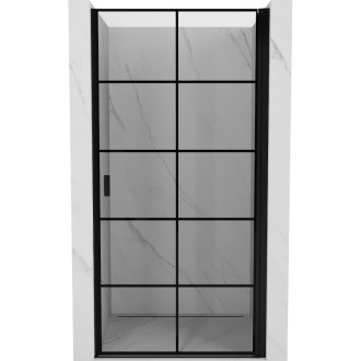 Sprchové dveře Mexen Mist-B s pravými panty 90 cm, černý rošt, černé - 8A2-090-000-70-77-P