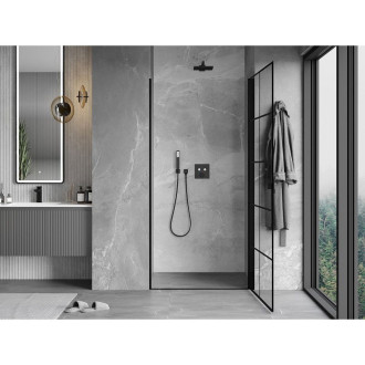 Sprchové dveře Mexen Mist-B s pravými panty 100 cm, černý rošt, černé - 8A2-100-000-70-77-P