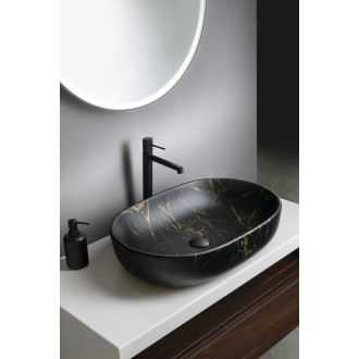 CALEO keramické umyvadlo na desku, 60x42cm, portoro mramor