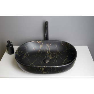 CALEO keramické umyvadlo na desku, 60x42cm, portoro mramor