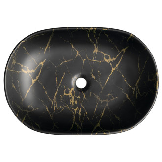 CALEO keramické umyvadlo na desku, 60x42cm, portoro mramor