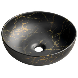 RONDANE keramické umyvadlo na desku Ø 41cm, portoro mramor