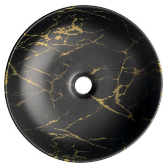 RONDANE keramické umyvadlo na desku Ø 41cm, portoro mramor