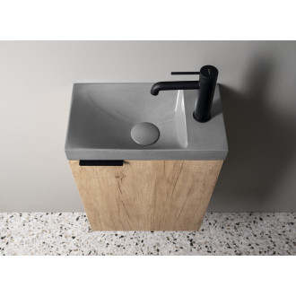AGOS betonové umývátko 40x22cm, levé/pravé, šedá pololesk